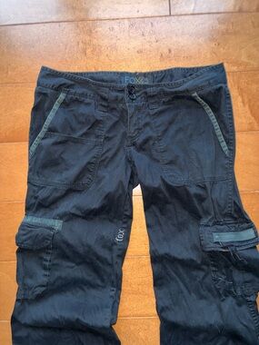 Fox Black Cargo Pants with Grey Accent Trim